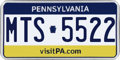 PA license plate MTS5522