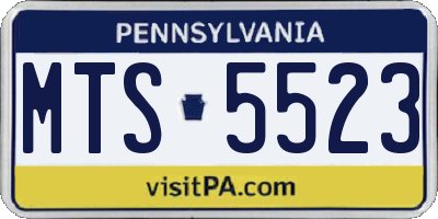PA license plate MTS5523