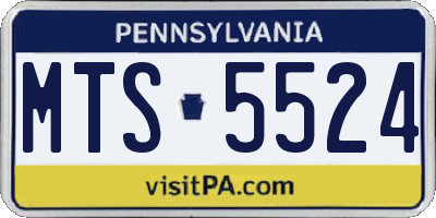 PA license plate MTS5524