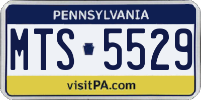 PA license plate MTS5529