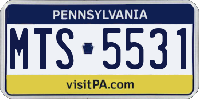 PA license plate MTS5531