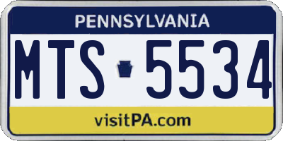 PA license plate MTS5534