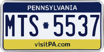 PA license plate MTS5537