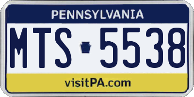 PA license plate MTS5538