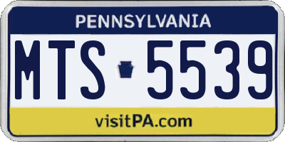 PA license plate MTS5539