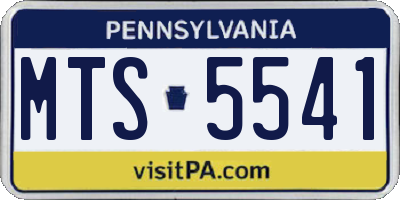 PA license plate MTS5541