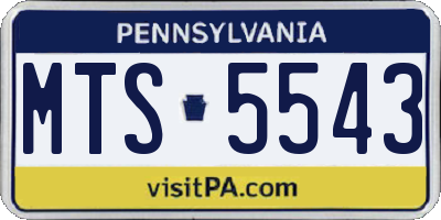 PA license plate MTS5543