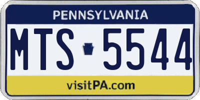 PA license plate MTS5544