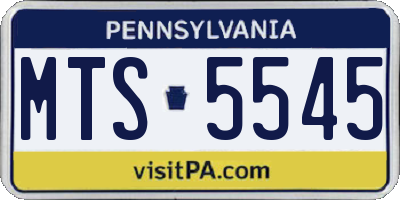 PA license plate MTS5545