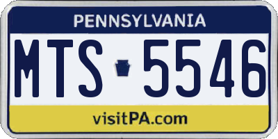 PA license plate MTS5546