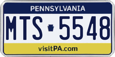 PA license plate MTS5548