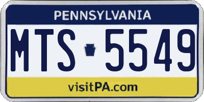 PA license plate MTS5549