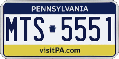 PA license plate MTS5551