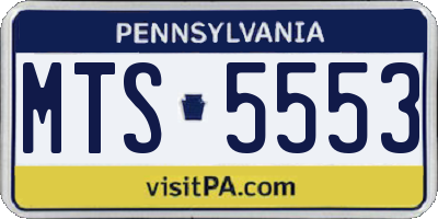 PA license plate MTS5553
