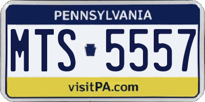 PA license plate MTS5557