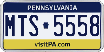 PA license plate MTS5558