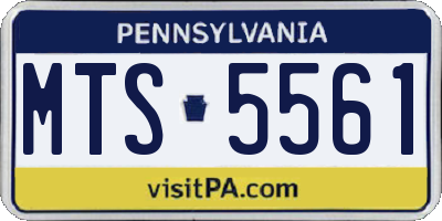 PA license plate MTS5561