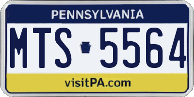PA license plate MTS5564