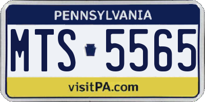PA license plate MTS5565