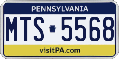 PA license plate MTS5568