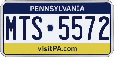 PA license plate MTS5572