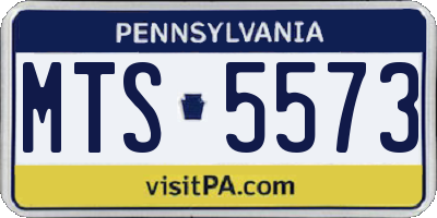 PA license plate MTS5573