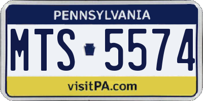 PA license plate MTS5574