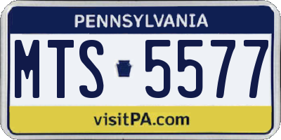 PA license plate MTS5577