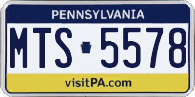 PA license plate MTS5578