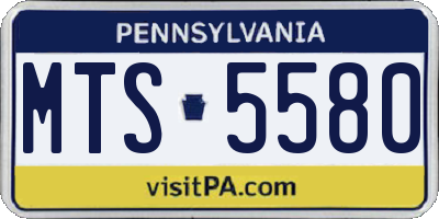 PA license plate MTS5580