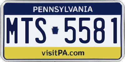 PA license plate MTS5581