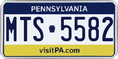PA license plate MTS5582