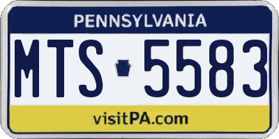 PA license plate MTS5583