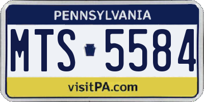 PA license plate MTS5584