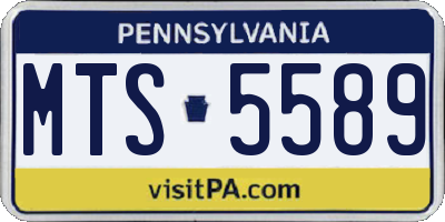 PA license plate MTS5589