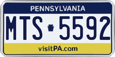 PA license plate MTS5592