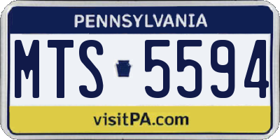 PA license plate MTS5594