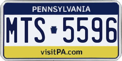 PA license plate MTS5596