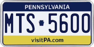 PA license plate MTS5600
