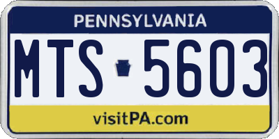 PA license plate MTS5603