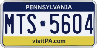 PA license plate MTS5604