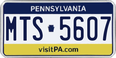PA license plate MTS5607