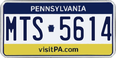 PA license plate MTS5614