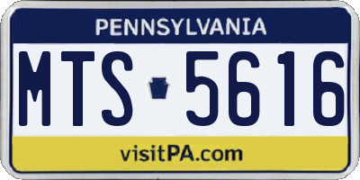 PA license plate MTS5616