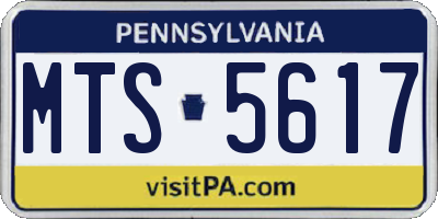 PA license plate MTS5617