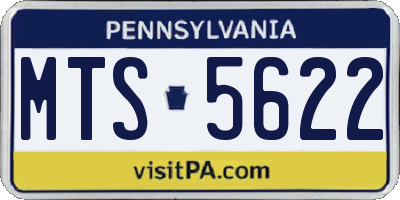 PA license plate MTS5622
