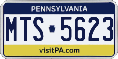 PA license plate MTS5623