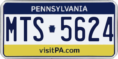 PA license plate MTS5624