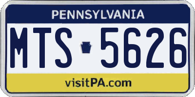 PA license plate MTS5626