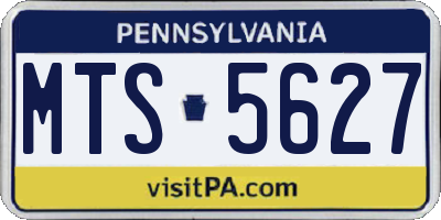 PA license plate MTS5627